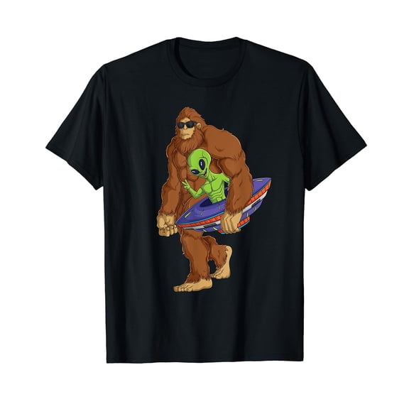 Funny Spaceship Alien Bigfoot Sasquatch UFO Extraterrestrial T-Shirt