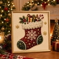 thumbnail image 5 of DIY Christmas Pearl Diamond Painting Art Kit, Christmas Stocking Themed Full Drill Craft Set, for Holiday Home Wall Decor Family Handmade DIY Art Project, 5 of 9