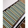 thumbnail image 3 of Green and Stair Treads Non Slip for Steps Dark Blue Stripes Geometric Abstract Striped 10 Pcs Reusable Adhesive Stair Runner Mats for Dogs Elders Carpet Treads Rugs for Staircase 8x30 In, 3 of 7