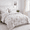 Beige Purple, variant on Smuge 3-Piece Full/Queen Down Alternative Floral Comforter Set, Box Stitched, 1 Comforter & 2 Pillow Shams, Purple Red Flower