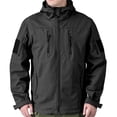 thumbnail image 2 of Men Military Tactical Jacket Fleece Lined Softshell Hooded Winter Warm Snowboard Hiking Fishing Outerwear, 2 of 5