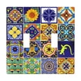 thumbnail image 1 of Mexican Tile Print Light Switch Cover Decorative 2 Gang Double Toggle Switch Plate Covers Mexican Pattern Wall Plates for Light Plates Switch Covers for Room Home Decor, 1 of 7