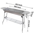 Httmt 13" Barbecue Charcoal Shish Kebab Stainless Steel Grill, Portable