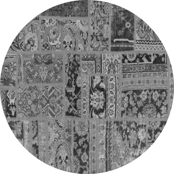 Ahgly Company Indoor Round Patchwork Gray Transitional Area Rugs, 6' Round