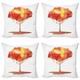thumbnail image 1 of Watercolor Throw Pillow Cushion Case Pack of 4, Tree of Life Interpretation Gradient Mystic Look Vignette Edges, Modern Accent Double-Sided Print, 4 Sizes, Vermilion Mustard, by Ambesonne, 1 of 2
