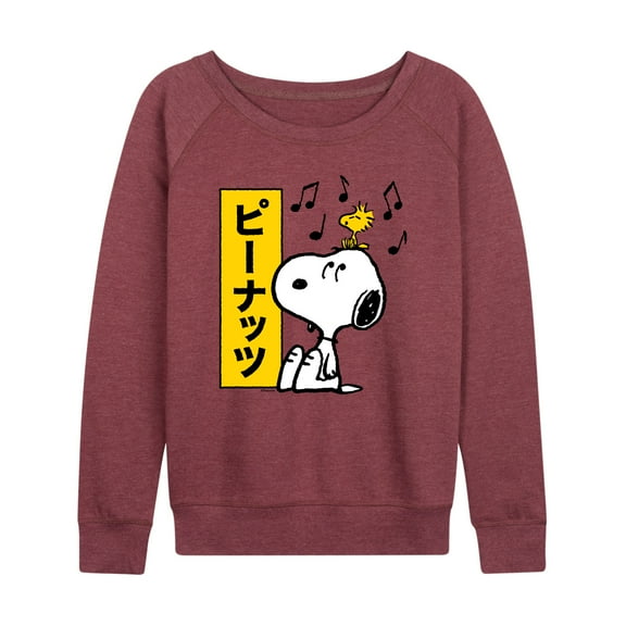 Peanuts - Snoopy And Woodstock - Women's Lightweight French Terry Long Sleeve Shirt