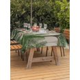 thumbnail image 3 of Outdoor Tablecloth with Umbrella Hole for Patio/Picnic/Party/Camping, Tropical Palm Trees Waterproof Table Cloth Rectangle Table Cover Washable, Green Botanical Summer Flowers Rustic (60"x 102"), 3 of 9