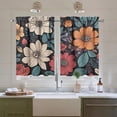 thumbnail image 2 of Boho Curtains Sets for Windows Bohemian Flower Curtain Sink Window Valance 3 Piece Set Boho Floral Home Decor for Living Room Bedroom 54x36 Inches, 2 of 7