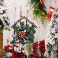 thumbnail image 4 of Colgante de corona de Navidad | Mini hoja de pino y bayas rojas | Decoración navideña colgante multicolor de 8 pulgadas | Adornos duraderos de madera y plástico | Pared, puerta, decoración de fiesta, 4 of 6