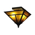 thumbnail image 2 of Meyda Tiffany 124635 13" Square "T" Mission Flush Mount Ceiling Fixture - Red, 2 of 4
