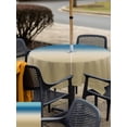 thumbnail image 5 of Outdoor Tablecloth with Umbrella Hole for Patio/Picnic/Party/Camping, Blue Beige Ombre Waterproof Table Cloth Square Cover Washable, Modern Gradient Abstract Art (54"x 54"), 5 of 8