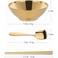thumbnail image 2 of Japanese Ramen Noodle Soup Bowl Sets,2 Sets (8 inch) Gold Double Layer 18/8 Stainless Steel Bowl Sets with Chopsticks and Spoons, 2 of 8