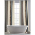 thumbnail image 6 of Boho Streiped Semi Sheer Curtains 84 Inch Length 2 Panels Set, Vintage Abstract Beige Vertical Stripes Sheer Kitchen Curtain Privacy Voile Window Curtain for Living Room Bedroom Rod Pocket Drapes, 6 of 7