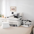 thumbnail image 5 of Homewish Grey Ink Floral Twin Bedding Sets 7-Piece for Adult, Fashion Square Abstract Bedding Comforter Set, Modern Art Theme Reversible Sheet Sets, Luxury Bedroom Decor, 5 of 7