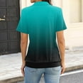 thumbnail image 4 of Lumtrix Womens Polo Shirts Short Sleeve Summer Gradient Tops Business Casual Tees Collared V Neck T Shirt Fashion Loose Fit Tee Turquoise M, 4 of 4