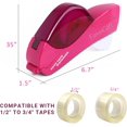 thumbnail image 2 of Handheld Packaging Tape Dispenser/Gun with Auto Cutter - One-Handed, Safe & Convenient, No Batteries Needed, Compatible with 1/2'' to 3/4'' Tape (Includes 1 Kissdeer® Tape Roll), Pink Design, 2 of 8