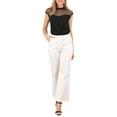 thumbnail image 2 of MODA NOVA Junior's Lace Panel Round Neck Keyhole Sleeveless Blouse Black L, 2 of 5