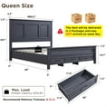 thumbnail image 2 of ACCOHOHO Rustic Queen Size Bed Frame with 52" Tall Full-Panel Headboard, Wood Platform Bedframe with Footboard and Storage Drawers, No Squeak, No Box Spring Needed, Antique Black, 2 of 6