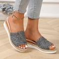 thumbnail image 6 of CYMMPU Women's Open Toe Espadrille Wedge Slide Sandals Slip On Casual Shoes with Decorative Strap for Summer Everyday Wear Gray 41, 6 of 7