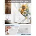 thumbnail image 3 of No Hook Cloth Fabric Shower Curtain with Snap in Liner, Sunflower Waterproof Shower Curtains Set with See Through Top Window, Eucalyptus Leaves Botanical Farm Floral Bath Curtains Shower 72"x72", 3 of 6