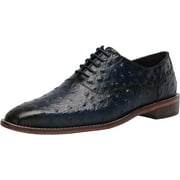 STACY ADAMS Mens Roselli Leather Sole Oxford 10.5 Wide Dark Blue