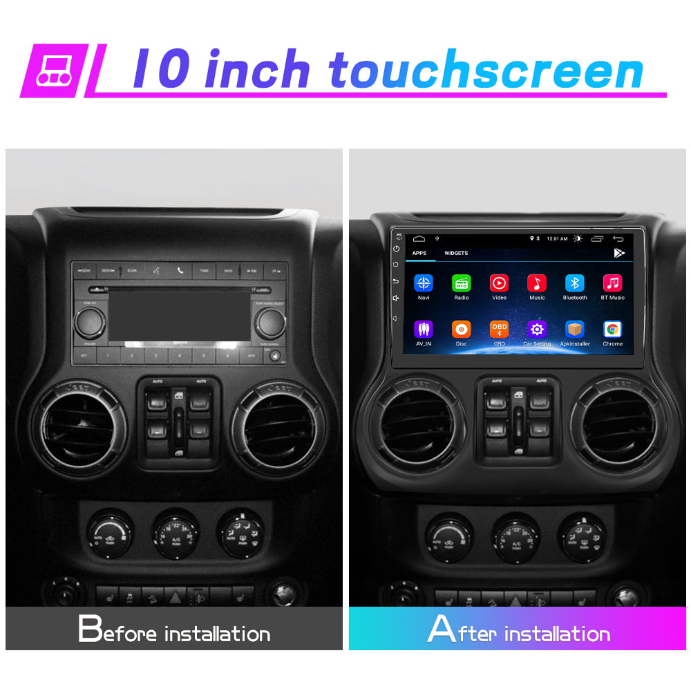 AWESAFE Car Radio Stereo 10 inch Touch Screen 2GB+32GB Android 12 for Jeep  Wrangler JK 2015-2016 Suppor Carplay Android AutoWiFi Bluetooth GPS  Navigation in-Dash Car Multimedia 