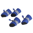 thumbnail image 4 of 4 Pcs Waterproof Anti Dog Boots All Seasons Pet Booties For Small to Medium Dogs Size XXL (Blue), 4 of 5