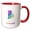 Red/White, variant on 3drose, Rhode Island State Map - Rainbow Sketch Design, 11oz Two-tone Red Mug