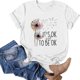 thumbnail image 3 of Gibobby Casual Playera de Manga Corta para Mujer Top casual manga corta con cuello redondo y estampado floral diente león para mujer(Blanco,M), 3 of 5