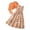 Orange, variant on Uxgjfwu Girls Dress Tops Sets Printed Dress With Knitted Sleeveless Cardigan Dress Sets