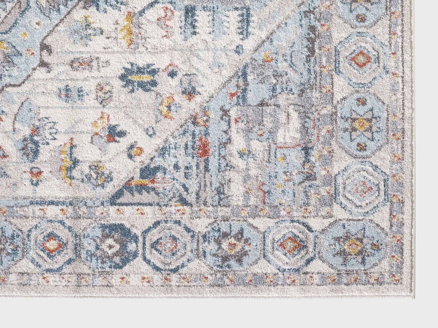 Vesta Cream and Blue Woven Area Rug