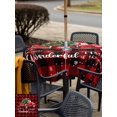 thumbnail image 4 of Outdoor Tablecloth with Umbrella Hole and Zipper, Christmas Truck Square Table Cloth 54x54 Inch Waterproof Tablecloth, Red Black Buffalo Plaid Xmas Tree Snowflakes Picnic Table Cover for Patio, 4 of 7