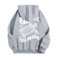 thumbnail image 4 of Respect The Ocean Women's Hooded Sweatshirt for Everyday Comfort and Cozy Organic Fabric Grey L, 4 of 5