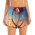 thumbnail image 4 of Lsque Sunset Rose Elegance Printed Women's Running Shorts with Liner Pockets,Elastic Quick Dry Workout Athletic Gym Yoga Shorts,Womens High Waist Shorts-XX-Large, 4 of 9