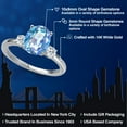 thumbnail image 2 of Gem Stone King 14K White Gold Millennium Blue Mystic Quartz and White Topaz Engagement Ring for Women | 3.28 Cttw | Oval 10X8MM | Gemstone Birthstone | Size 6, 2 of 6