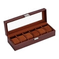 thumbnail image 1 of Caja de almacenamiento para exhibición de relojes, estuche para relojes a prueba de golpes, almohadillas extraíbles, estuche protector para relojes de Café, 1 of 8