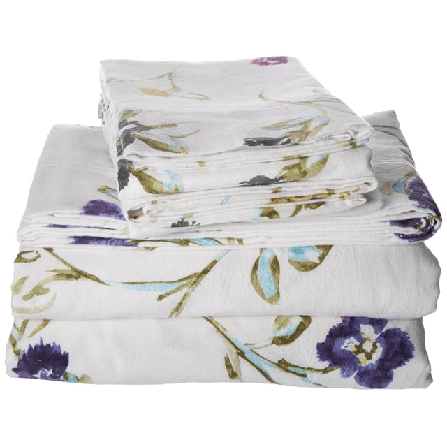 Sábanas de franela Tribeca Living de algodón ultrasuaves Cal King, 170 g/m²