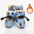 thumbnail image 1 of Juego de cubiertas de zapatos impermeables para perros, zapatos silenciosos antideslizantes de suela suave reutilizables, botas cálidas de invierno para cachorros para días lluviosos al aire libre, 4, 1 of 4