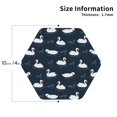 thumbnail image 3 of Pofeuu Cartoon Swan Print Leather Coasters Set of 6, Round Cups Mugs Mat Pad for Home Kitchen Heat Resistant Drink Coasters,Hexagon, 3 of 7