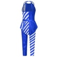 thumbnail image 5 of TiaoBug Kids Girls Sleeveless Sparkly Sequins Dance Unitards Jumpsuit Christmas Candy Cane Costume Royal Blue 10, 5 of 7