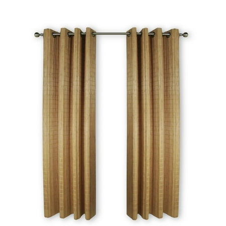 Pemberly Row 48 Bamboo Wood Curtain Panel With Grommets In Teak