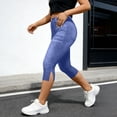 thumbnail image 6 of Capri Pants Women Button High Waist Slim Fitting Stretch Side Split Crop Pants Casual Vintage Trousers Fashion, 6 of 7