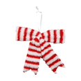 thumbnail image 2 of Dongrere Christmas Tree Bow Decor Plush Hanging Ornament Striped Bow for Window Tree Gift Farmhouse Winter Holiday Decor, A, 2 of 6