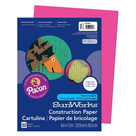 - SUNWORKS 9X12 HOT PINK 50CT CONSTRUCTION PAPER