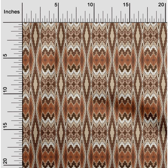 oneOone Polyester Lycra Fabric Geometric Flame Stitch Decor Fabric Printed BTY 56 Inch Wide