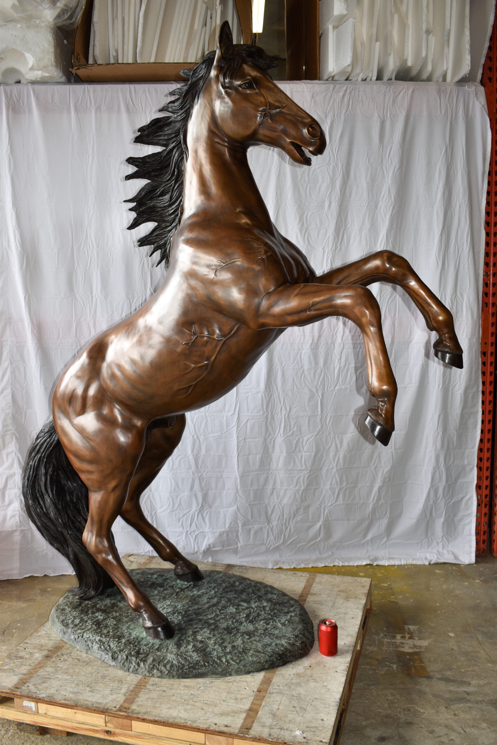 Nifao Graceful Life-Sized Horse on Hind Legs Bronze Statue – Garden Outdoor Decor Sculpture, 72"L x 34"W x 88"H