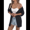 thumbnail image 3 of Cárdigan de Crochet de Verano para Mujer, de Corta, Estilo Bohemio, de Punto, de Gran Tamaño, con Abertura Frontal, Color Negro, Talla S, 3 of 10