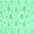 thumbnail image 1 of Ahgly Company Indoor Square Oriental Turquoise Blue Traditional Area Rugs, 4' Square, 1 of 4