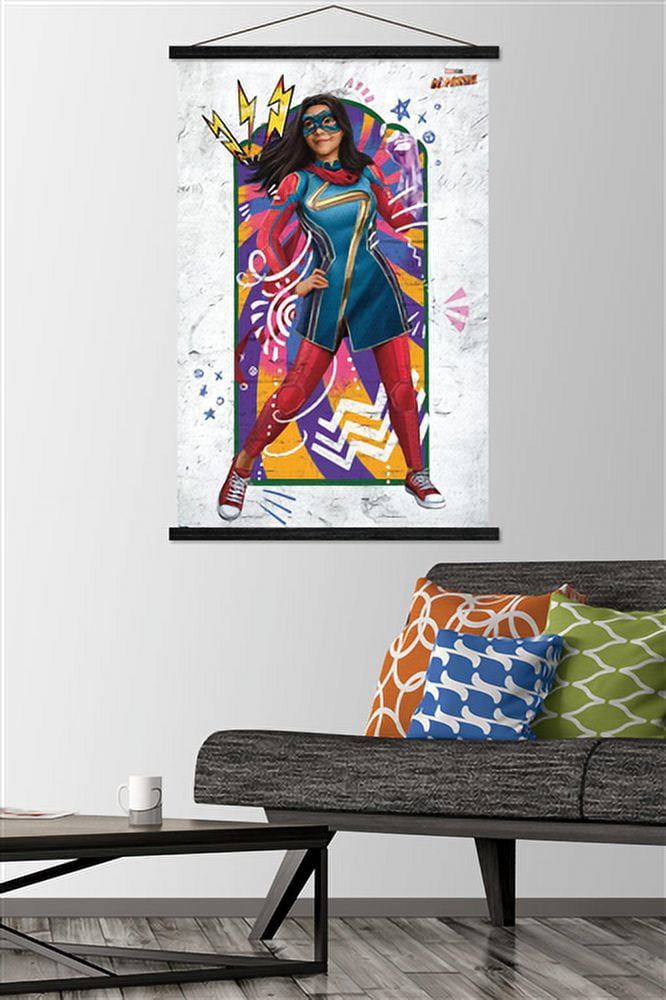Marvel Ms. Marvel - Window Wall Poster with Magnetic Frame, 22.375" x 34"