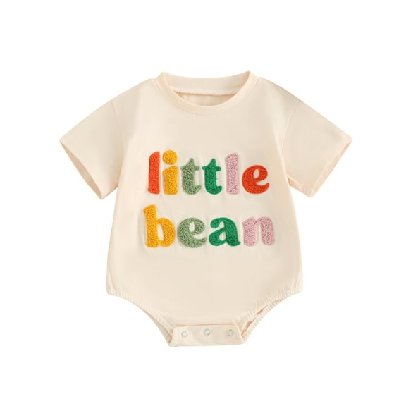 Bagilaanoe Newborn Baby Girl Boy Summer Rompers Letter Embroidery Short Sleeve Bodysuits 3M 6M 12M 18M Infant Casual One Piece Short Jumpsuit